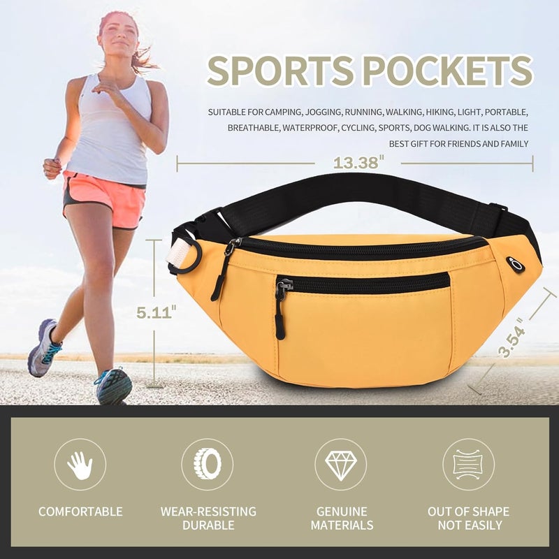 DAITET Crossbody Fanny Pack for Men&Women,Large Waist Bag & Hip Bum Bag with Adjustable Strap for Outdoors Workout Traveling Casual Running Hiking Cycling - Image 2